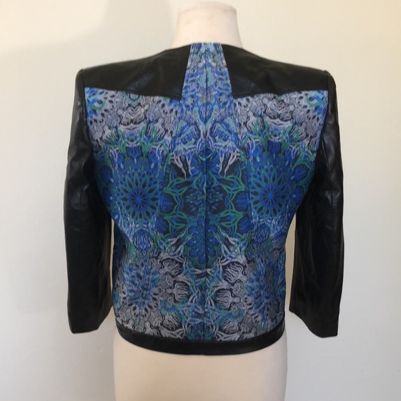 Helmut Lang flower medallion leather V neck jacket - Picture 3 of 7